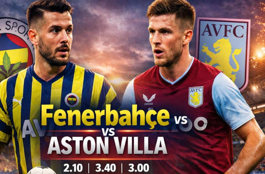 Fenerbahçe vs Aston Villa match preview feature image showing players from both teams in a packed stadium