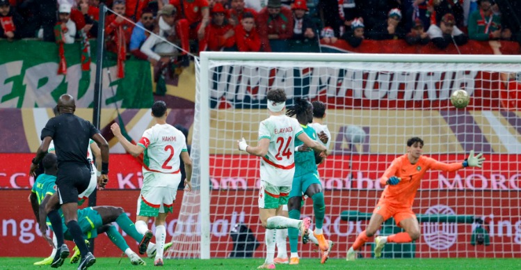 Edouard Mendy saves Brahim Díaz’s Panenka penalty during the AFCON 2025 final against Morocco