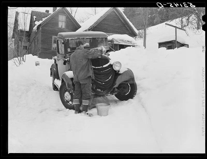 Snow-covered streets during a winter storm, illustrating the hazardous conditions many faced during Fern