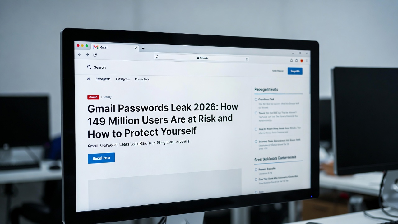 User securing Gmail account with strong password and two-factor authentication, digital security concept