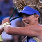 Katie Boulter celebrates victory after defeating Beatriz Haddad Maia in the opening round of the Merida Open 2026 on hard court