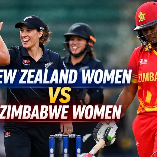 New Zealand Women celebrating a wicket against Zimbabwe Women during NZ W vs ZIM W international cricket match
