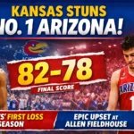Kansas Shocks No. 1 Arizona as Jayhawks defeat Wildcats 82–78 at Allen Fieldhouse