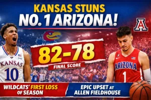 Kansas Shocks No. 1 Arizona as Jayhawks defeat Wildcats 82–78 at Allen Fieldhouse