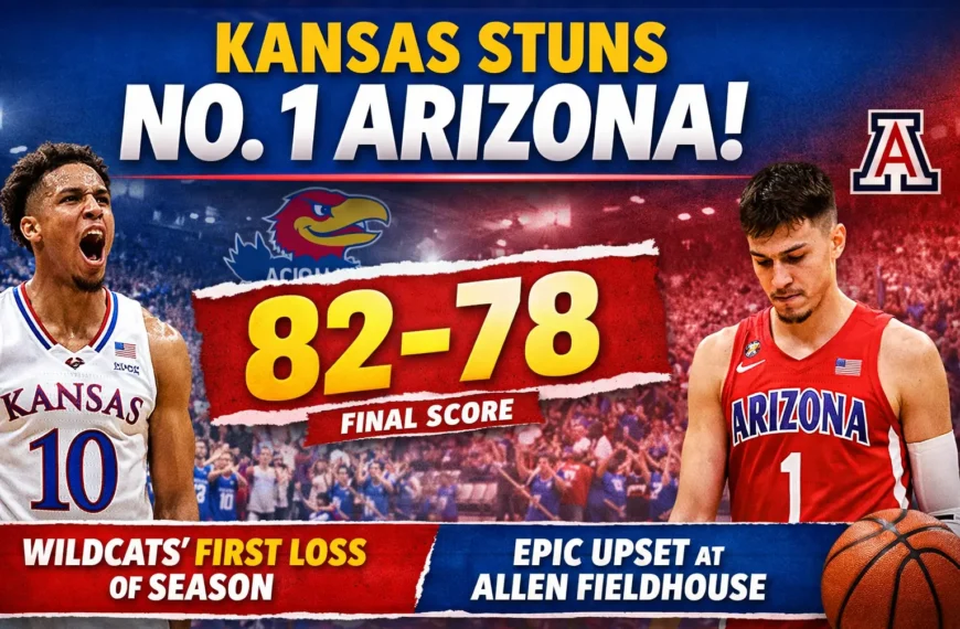 Kansas Shocks No. 1 Arizona as Jayhawks defeat Wildcats 82–78 at Allen Fieldhouse