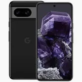 Google Pixel 8a front display showing Android interface and punch hole camera