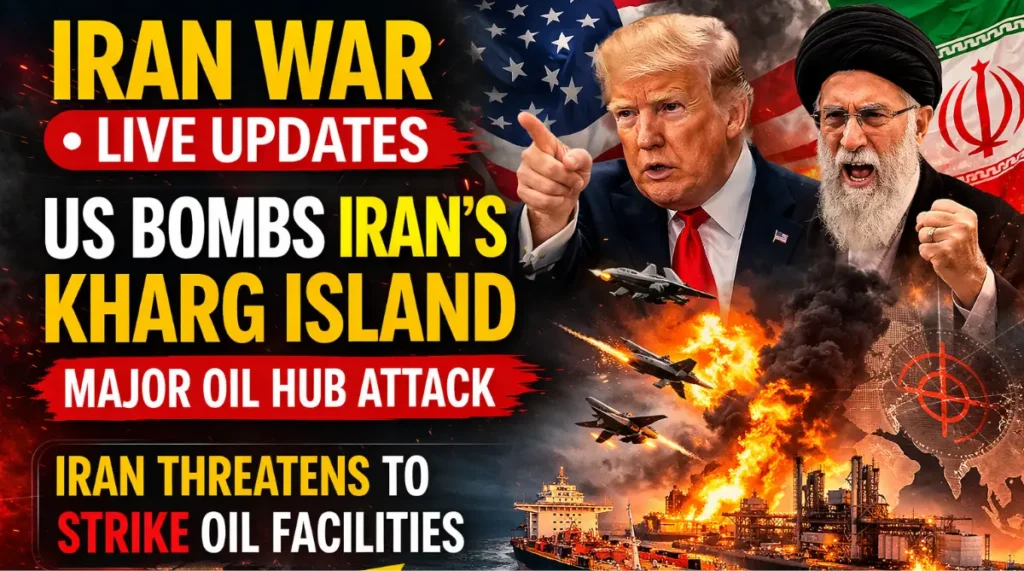 US bombs Iran Kharg Island oil hub during Iran war live updates as Iran threatens to strike oil facilities