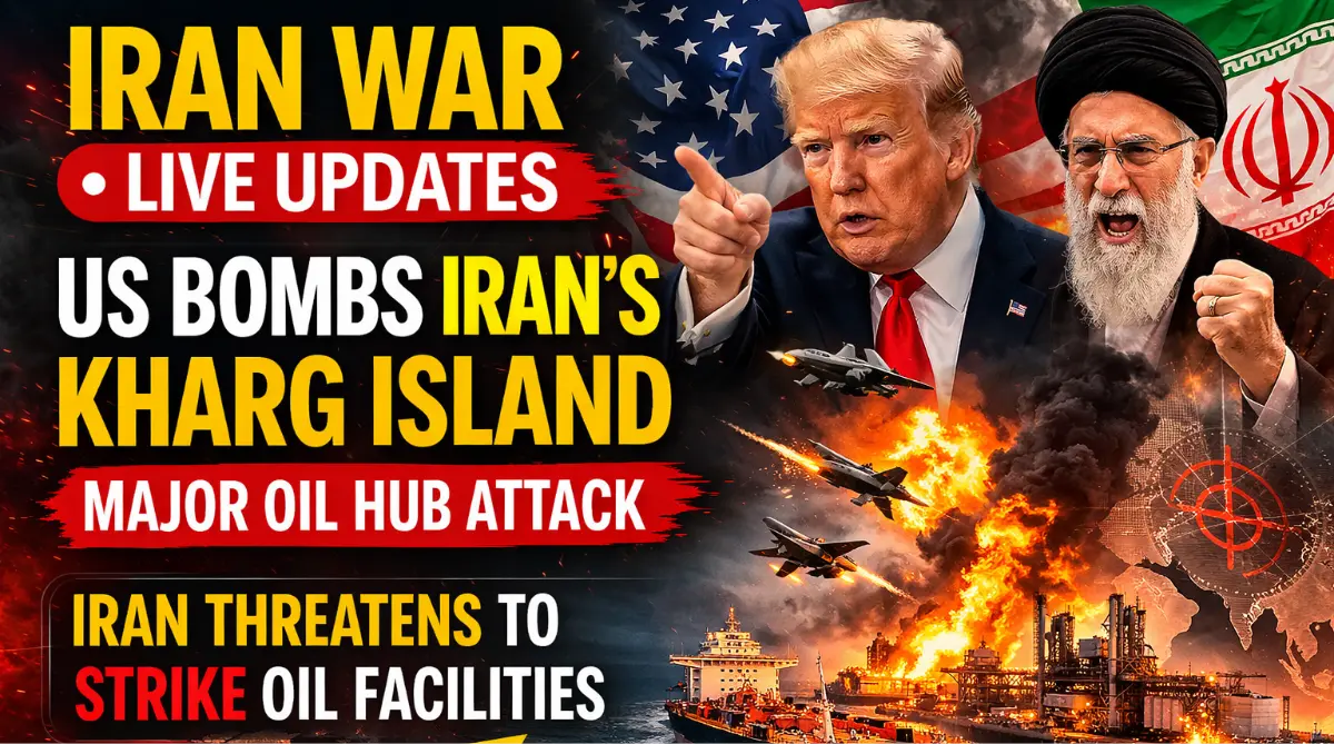 US bombs Iran Kharg Island oil hub during Iran war live updates as Iran threatens to strike oil facilities