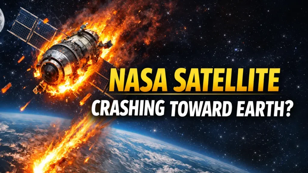 NASA satellite crashing toward Earth during fiery atmospheric reentry