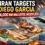 Iran Diego Garcia missile strike showing ballistic missiles targeting US-UK military base in Indian Ocean