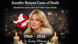 Jennifer Runyon cause of death tribute image showing the Ghostbusters actress who died at 65 after cancer battle