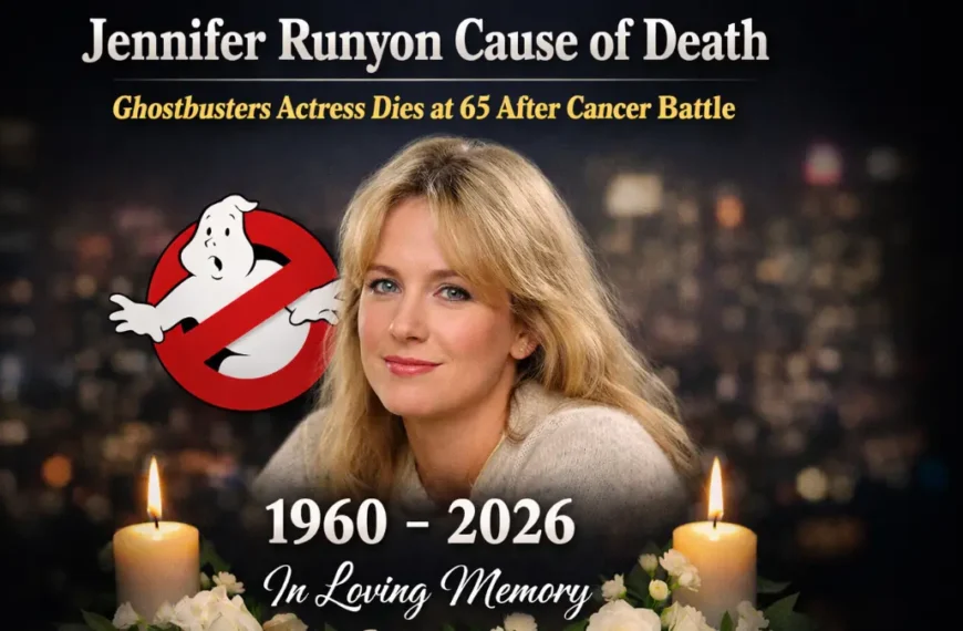 Jennifer Runyon cause of death tribute image showing the Ghostbusters actress who died at 65 after cancer battle