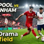 Liverpool vs Tottenham match analysis graphic showing players from Liverpool and Spurs during a dramatic Premier League clash