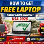 How to get free laptop from government USA 2026 banner showing approved laptop program for students and low income families