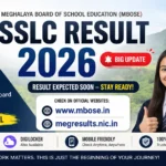 MBOSE SSLC Result 2026 banner showing Meghalaya Board Class 10 result check details on www.mbose.in and megresults.nic.in