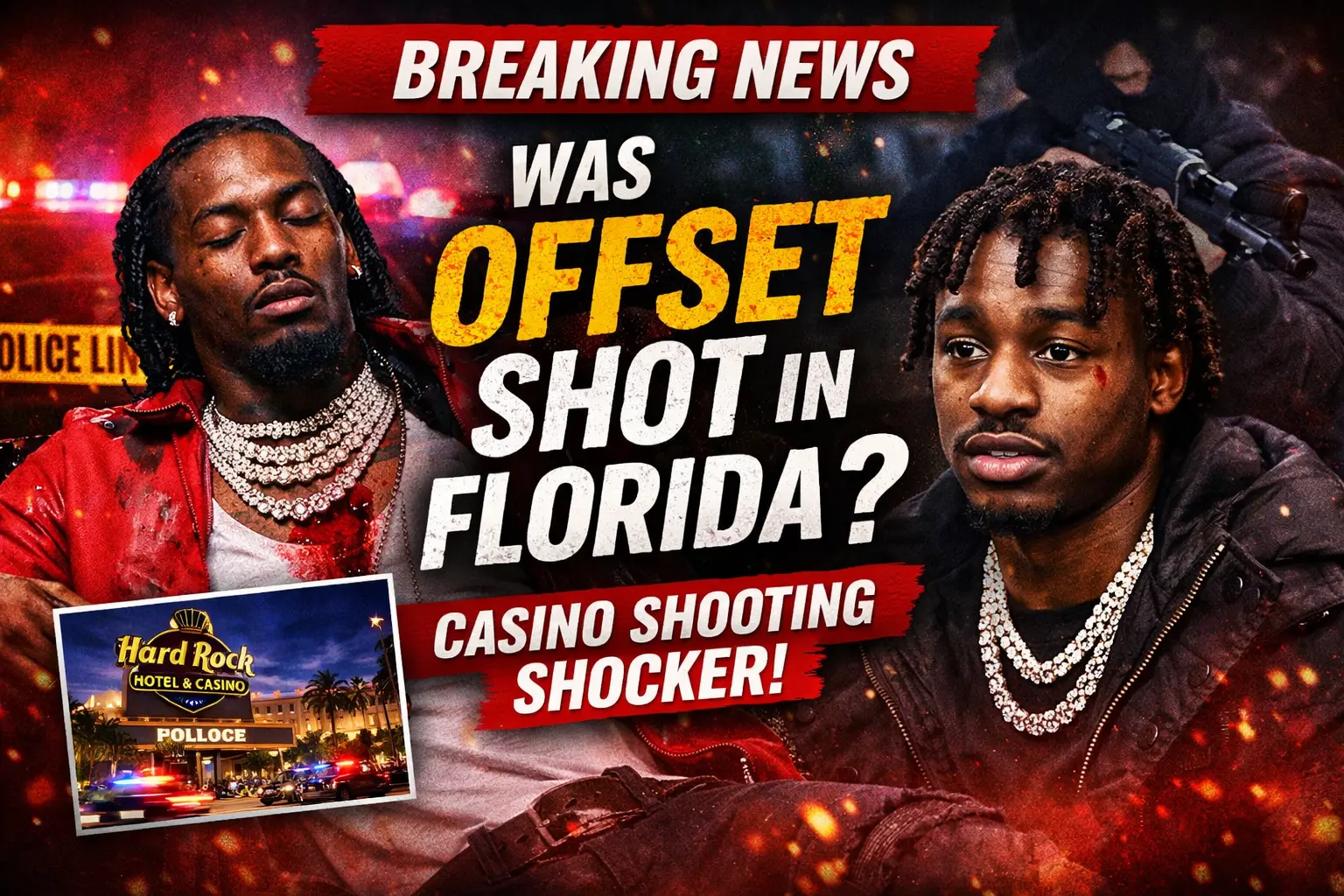 Rapper Offset rumored shot outside Florida casino as viral news spreads about Hard Rock incident involving hip hop artists