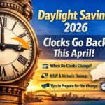 Daylight Savings 2026 Australia clocks go back April Sydney skyline clock change