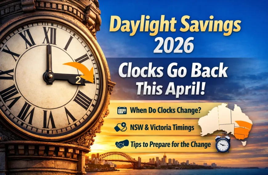 Daylight Savings 2026 Australia clocks go back April Sydney skyline clock change