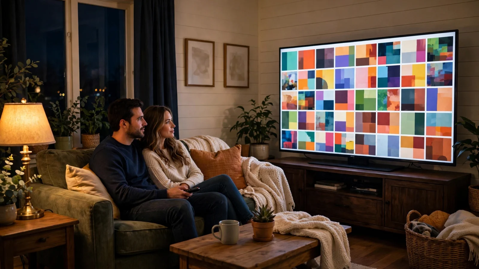Family watching streaming TV at night — Netflix stock NFLX Q3 2026 earnings